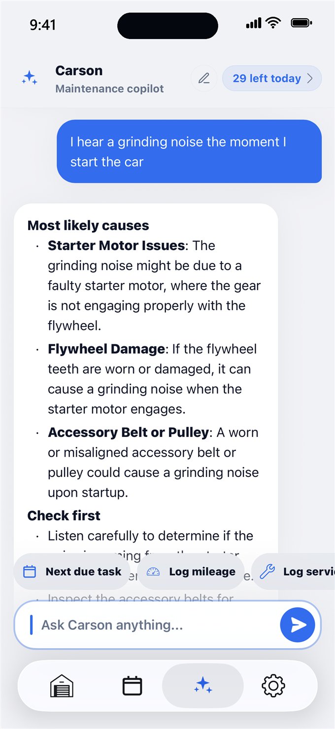 A Carson conversation in Carrus explaining likely causes of a brake noise