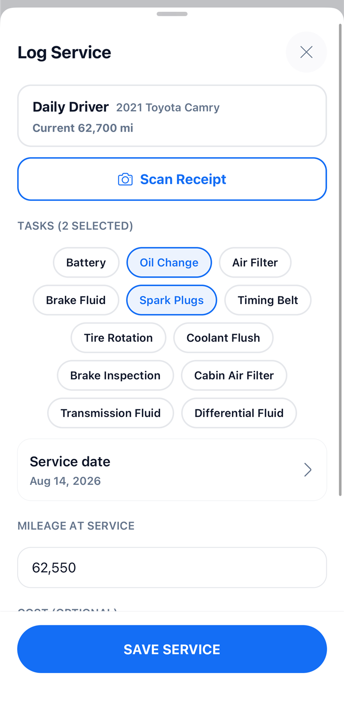 Fuel and cost tracking